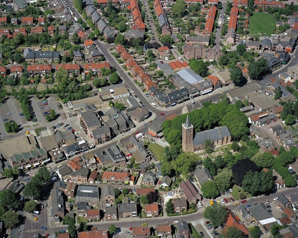 Castricum centrum vanuit de lucht